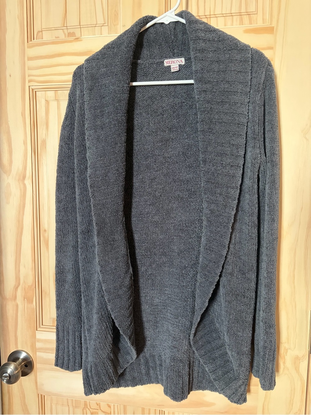 Merona Charcoal Gray Draped Open-Front Cardigan
